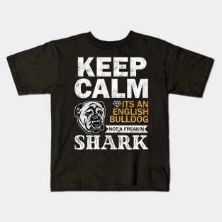 English Bulldog-Not A Freaking Shark Kids T-Shirt